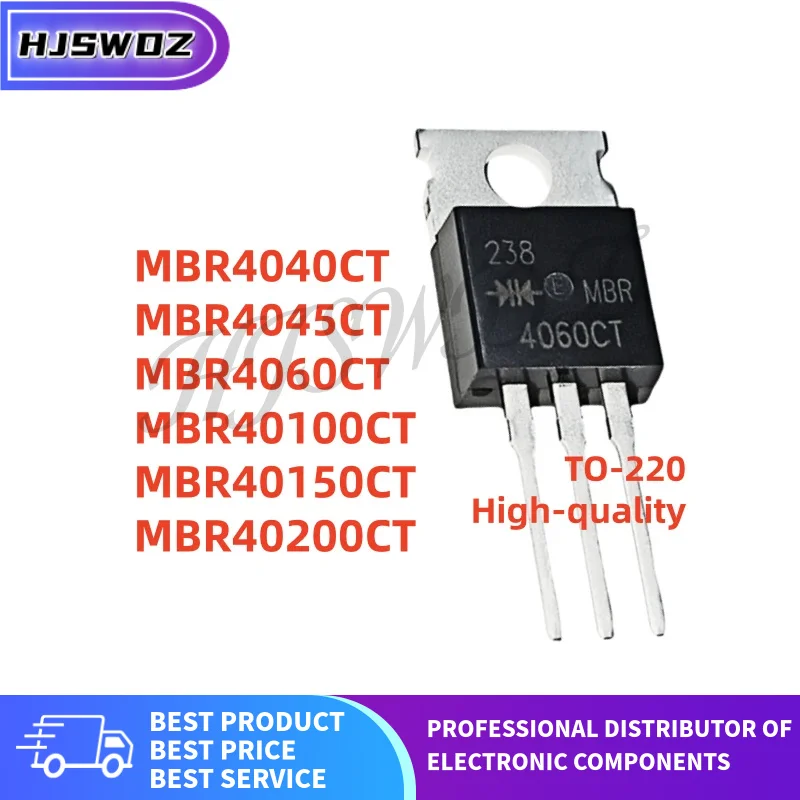 10PCS MBR4040CT MBR4045CT MBR4060CT MBR40100CT MBR40150CT MBR40200CT TO-220 Schottky diode NEW