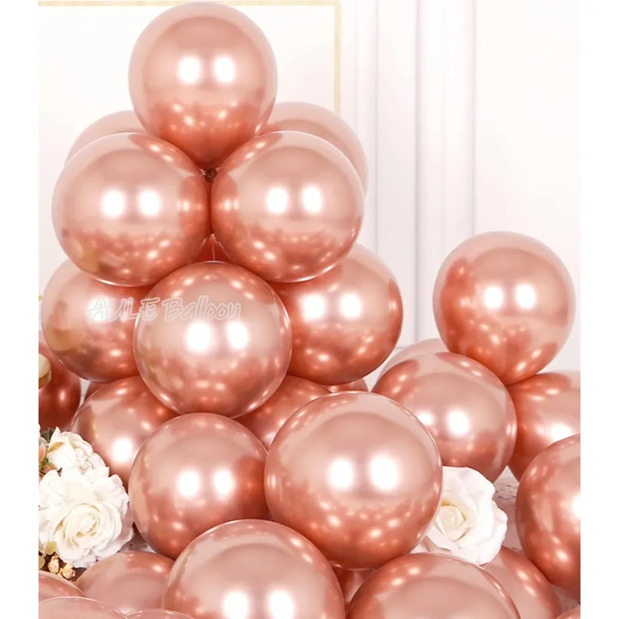 Ballons métalliques en or Rose 5 pouces 50 pièces ballons en Latex or Rose Chrome hélium brillant épaissir ballon décoration de fête parfaite