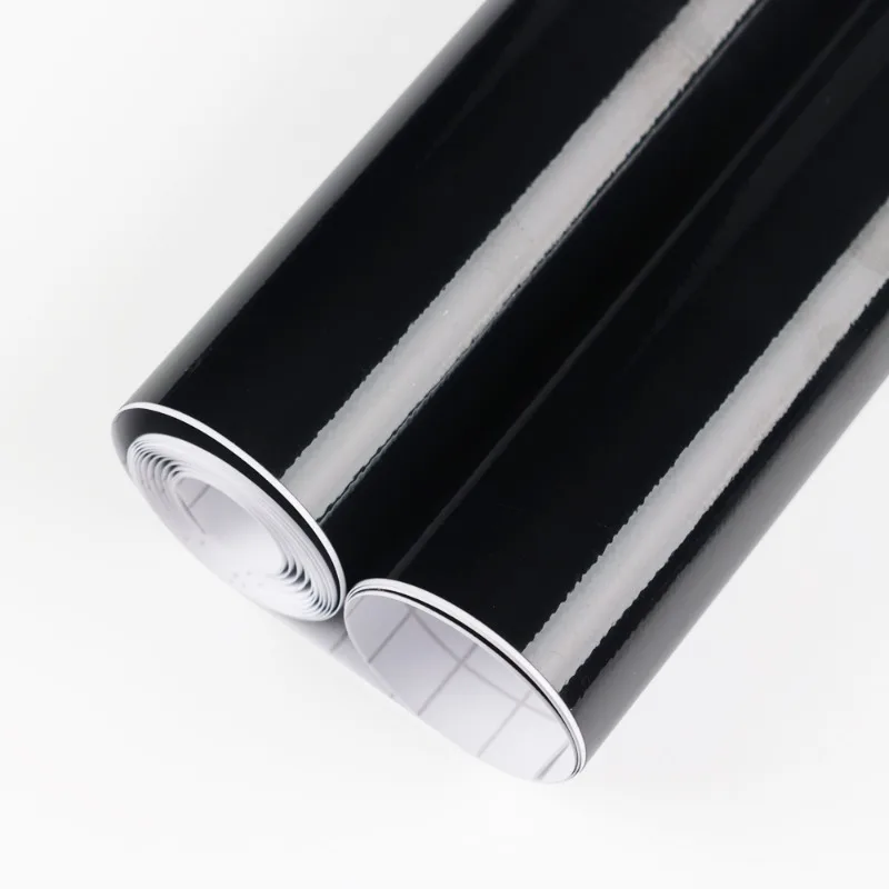 Ultra Gloss PET Piano Black Vinyl Wrap Film Sticker Car Glossy Black Self Adhesive Bubble Free Console Computer Laptop Skin