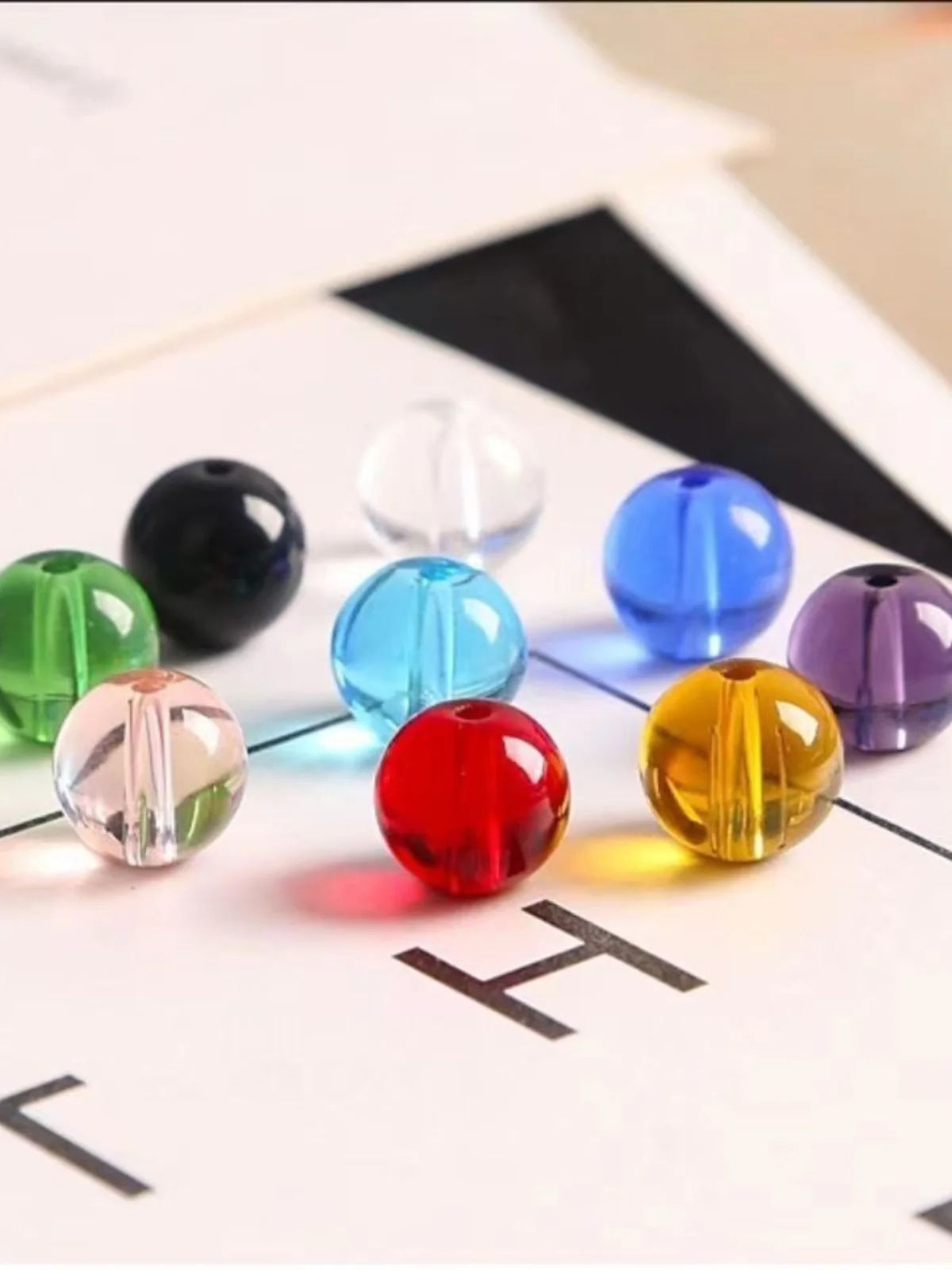 

Crystal Glass Beads round Light Beads DIY Handmade String Beads Material Bead Curtain Door Curtain Stered Beads