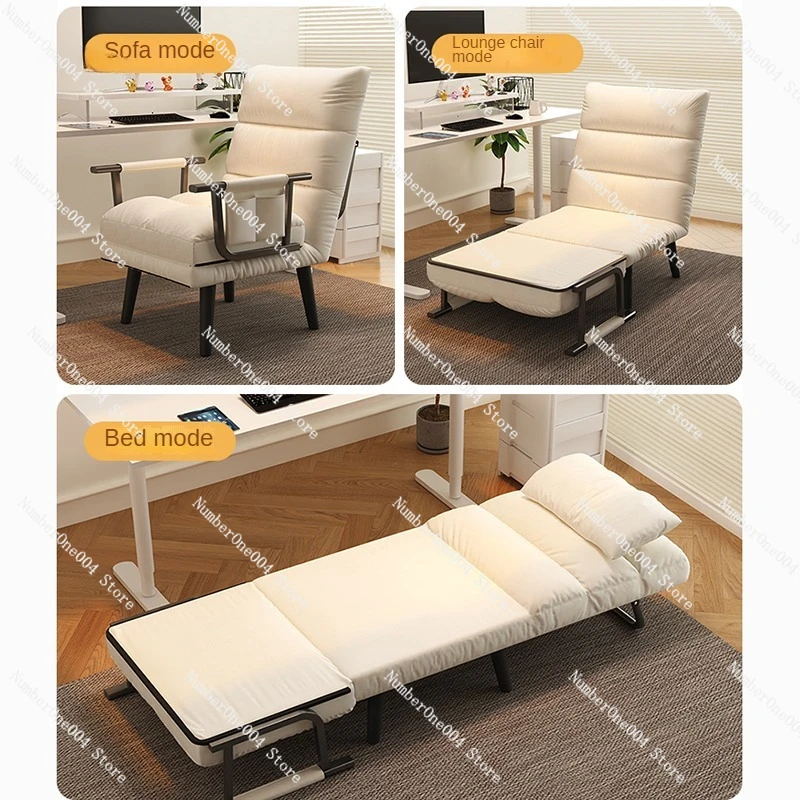 Korean Metal Folding Bed for Study Room Multifunctional Thickened Sponge Beds Light Luxury Creative Folding Beds for Living Room view 5
