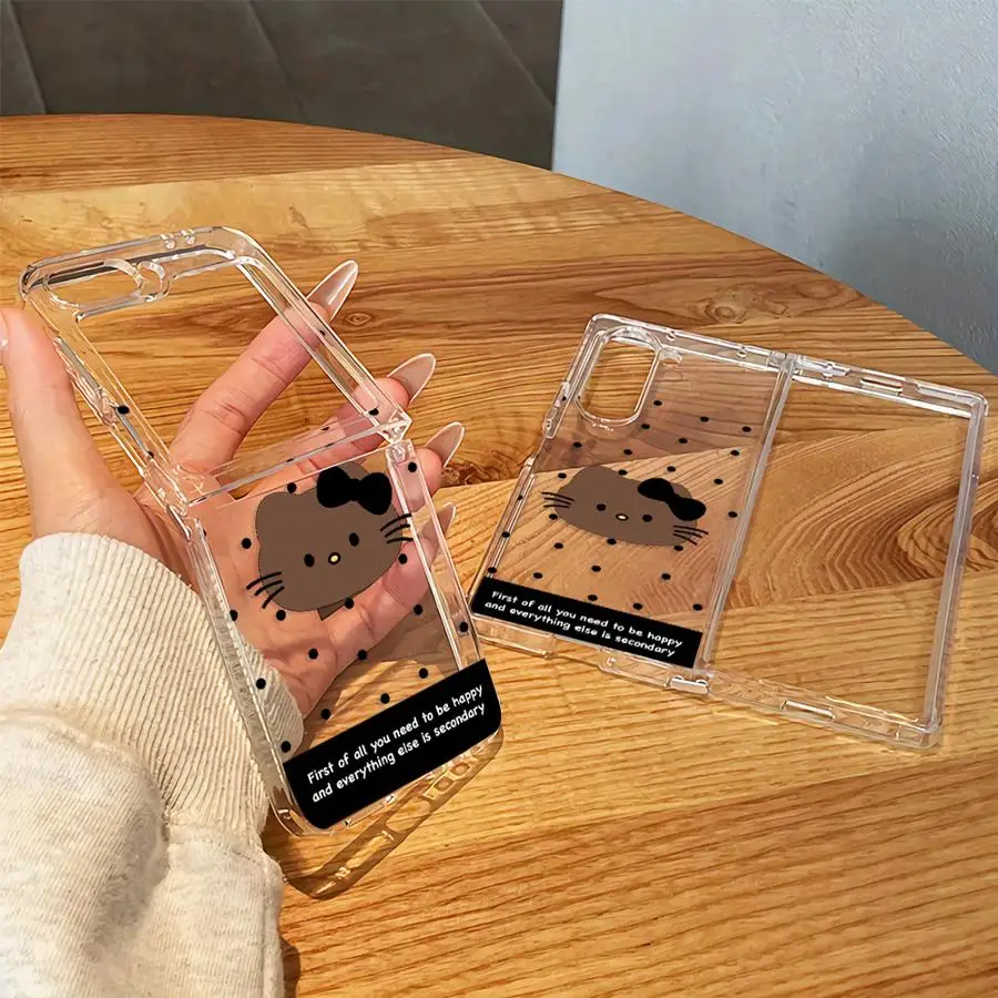 Case for Samsung Galaxy Z Fold 8 Ultra Z Fold 7 6 5 4 3 Z Flip 6 5 4 3 ZFold8Ultra Transparent Soft Phone Cover Sanrio Hello