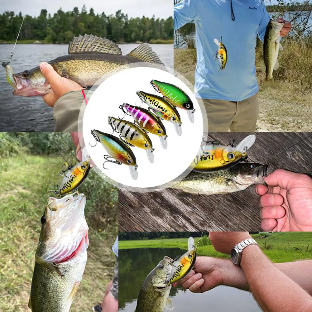 1PCS Plastic Minnow Fishing Lure Realistic Artificial Tackle Lure Hard Floating Fish Sea Bass Bait Fishing Plastic M0D3