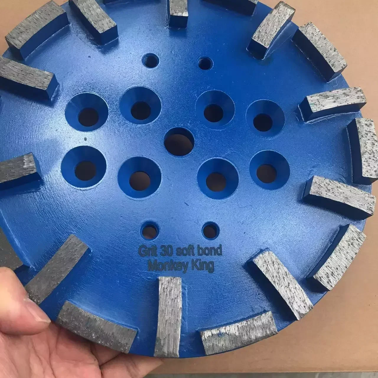 Herramientas de placa de disco de molienda de diamante para hormigón, grano 30, Unión suave, 250mm, 20 segmentos, 12mm de espesor