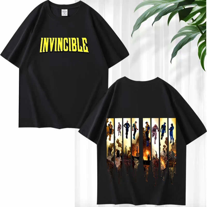 

Hot sale The Invincible war Comic Art Classic T Shirt men ’s women Oversized 100% Cotton short sleeve Summer print Unisex tops
