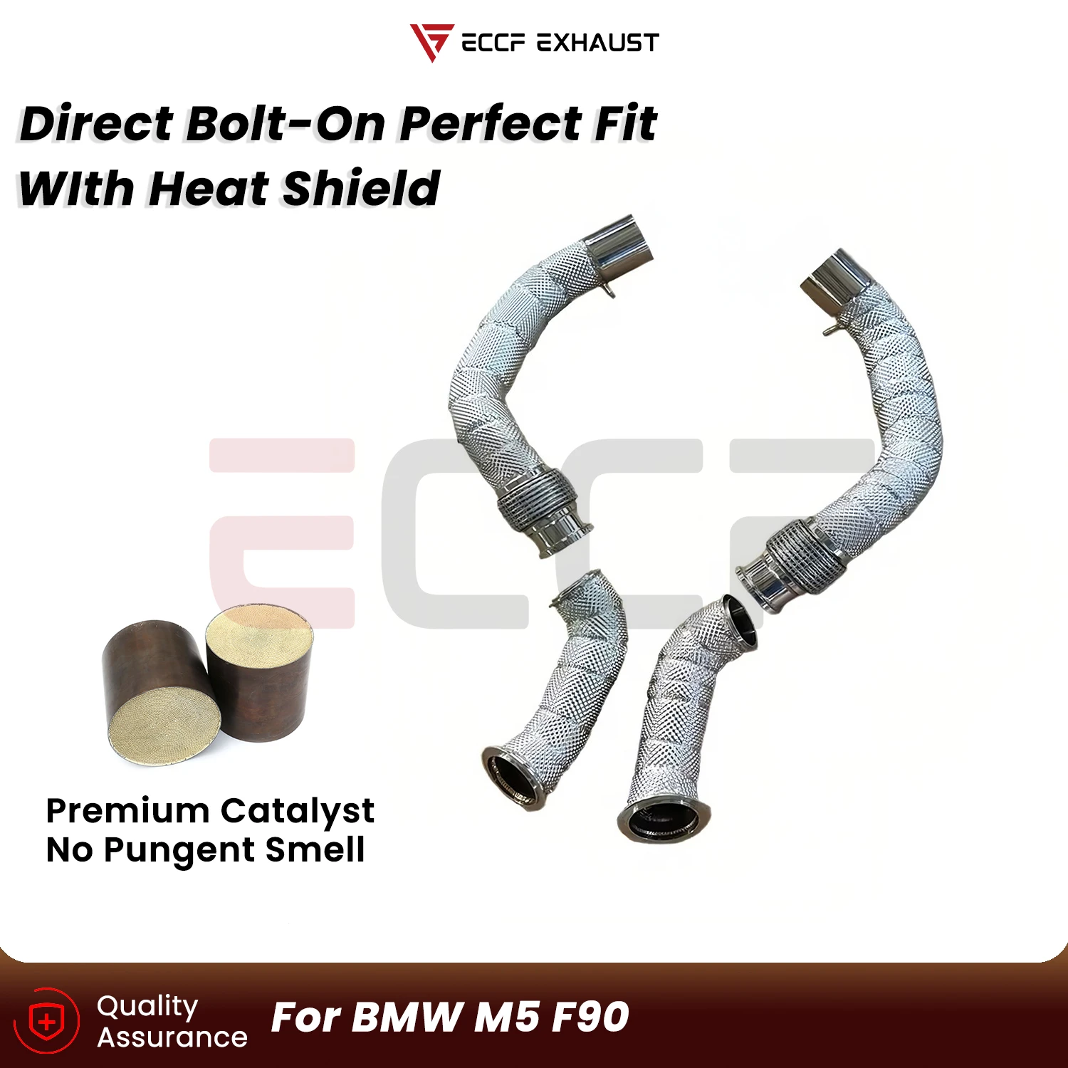 Sporty Downpipe With Heat Shield For BMW M5 F90 Aggressive Exhaust Sound Plug and Play Upgrade Performance