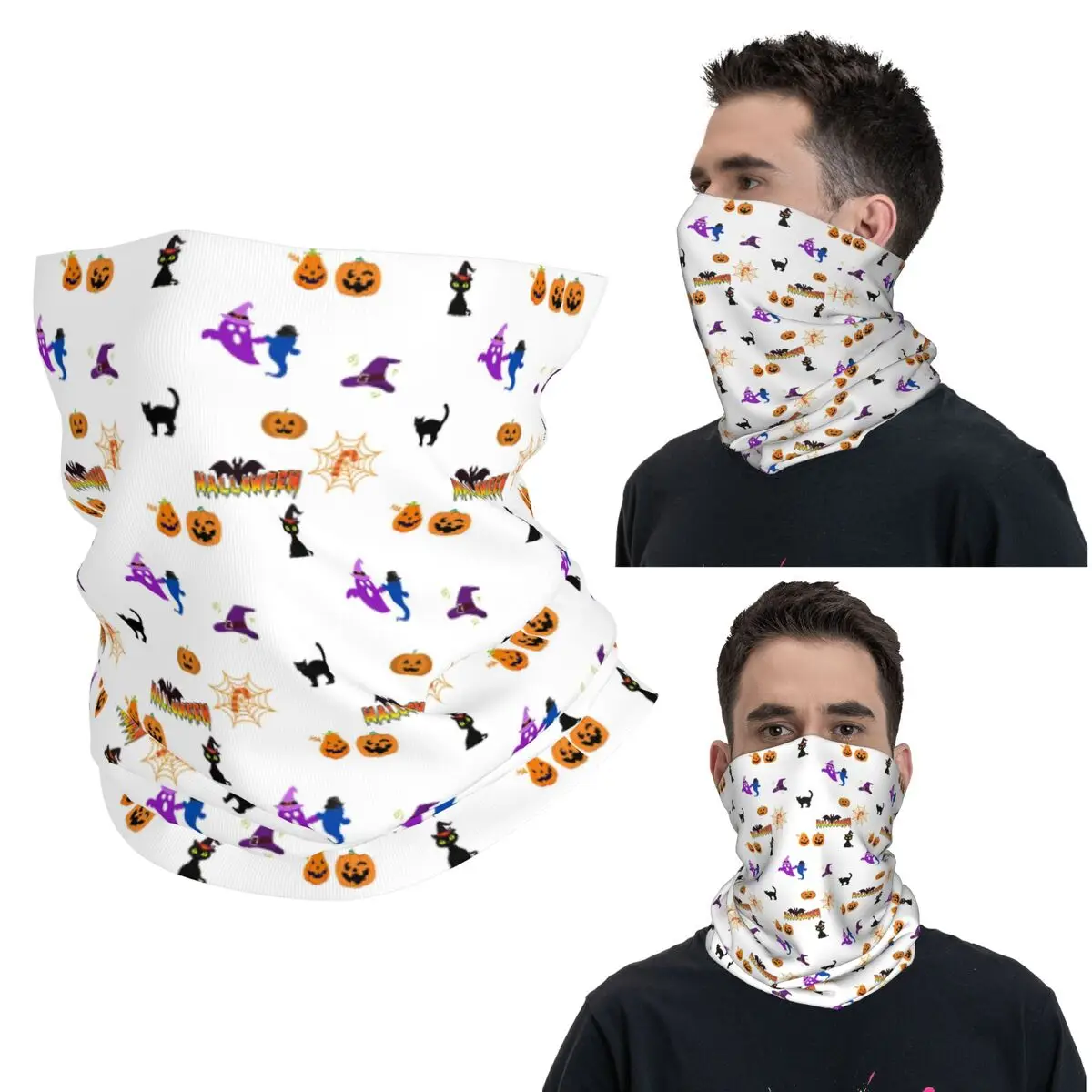 

Хэллоуин тыква призрак кошки бандана шеи гетры с принтом волшебный шарф теплый головной убор унисекс для взрослых