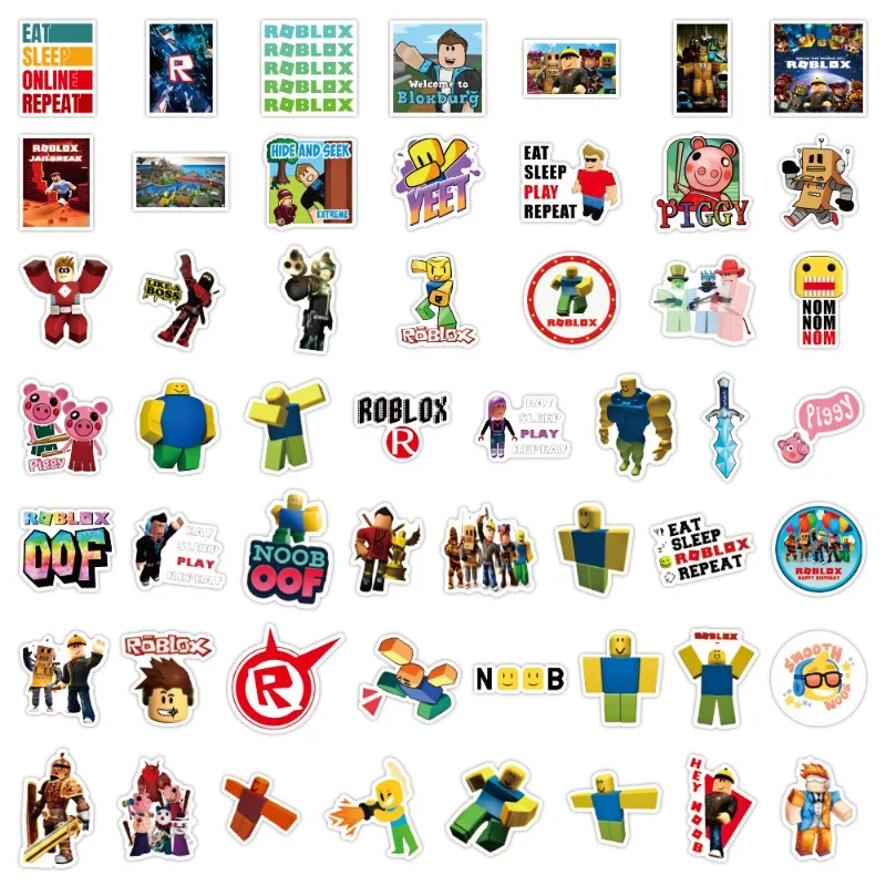 53 قطعة/المجموعة ROBLOX ملصقات قوس قزح أصدقاء الكتابة على الجدران الديكور المحمول التزلج خزانة الأمتعة ملصق مضاد للمياه هدية حفلة