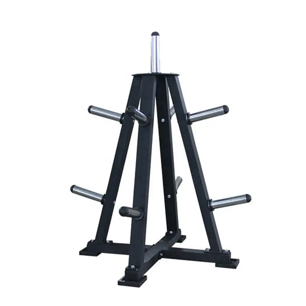 

Custom Commercial Gym Training Equipment New Design Metal Bumper Plate Weight Plate Storage Rack Stand Tree Stable Feature 2