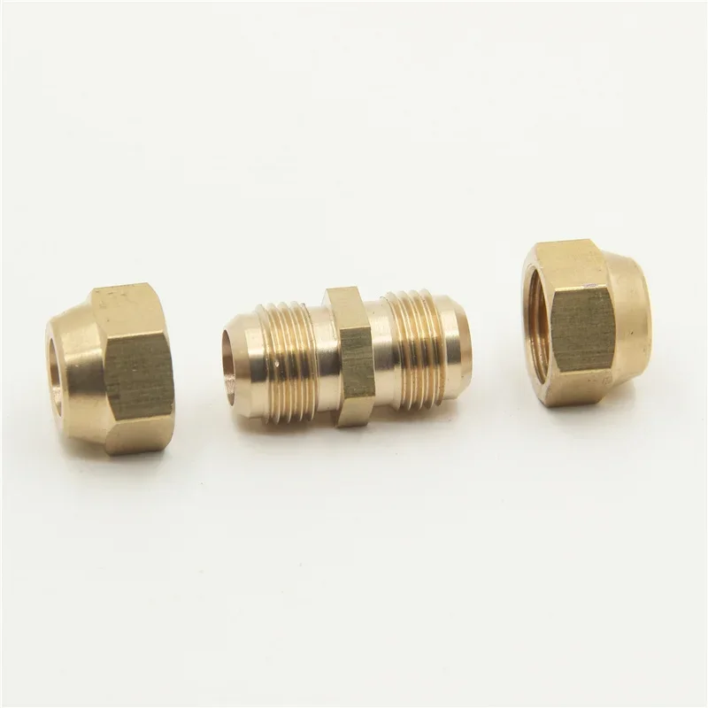 Flared copper pipe fittings Tube OD 6/8/10/12/14/16/19mm Brass Connector Fitting Copper flared fittings