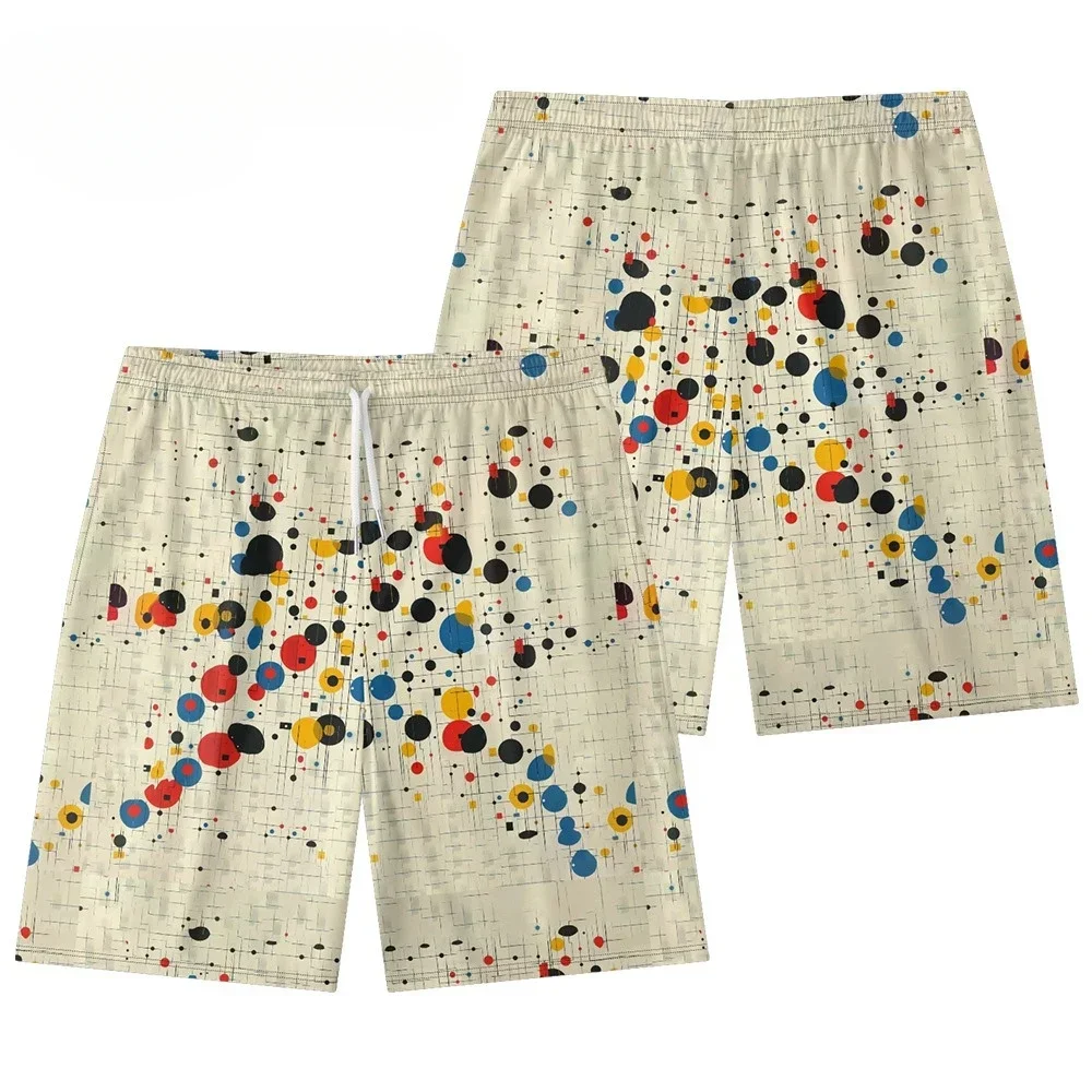

Men's Tropical Colorful Dot Printed Shorts Hawaiian Casual Summer Hiking Beachwear Vibrant Versatile Bottoms Oversized 9XL