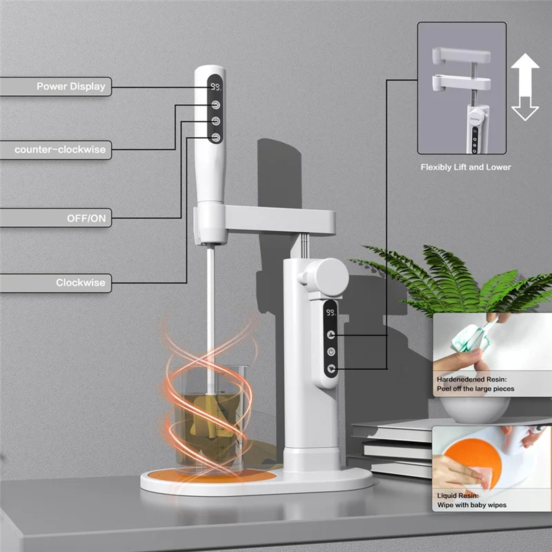 

A93Z Electric Resin Mixer Epoxy Resin Mixer With Electric Stand For Resin Molds, Paint, Resin Tool,DIY