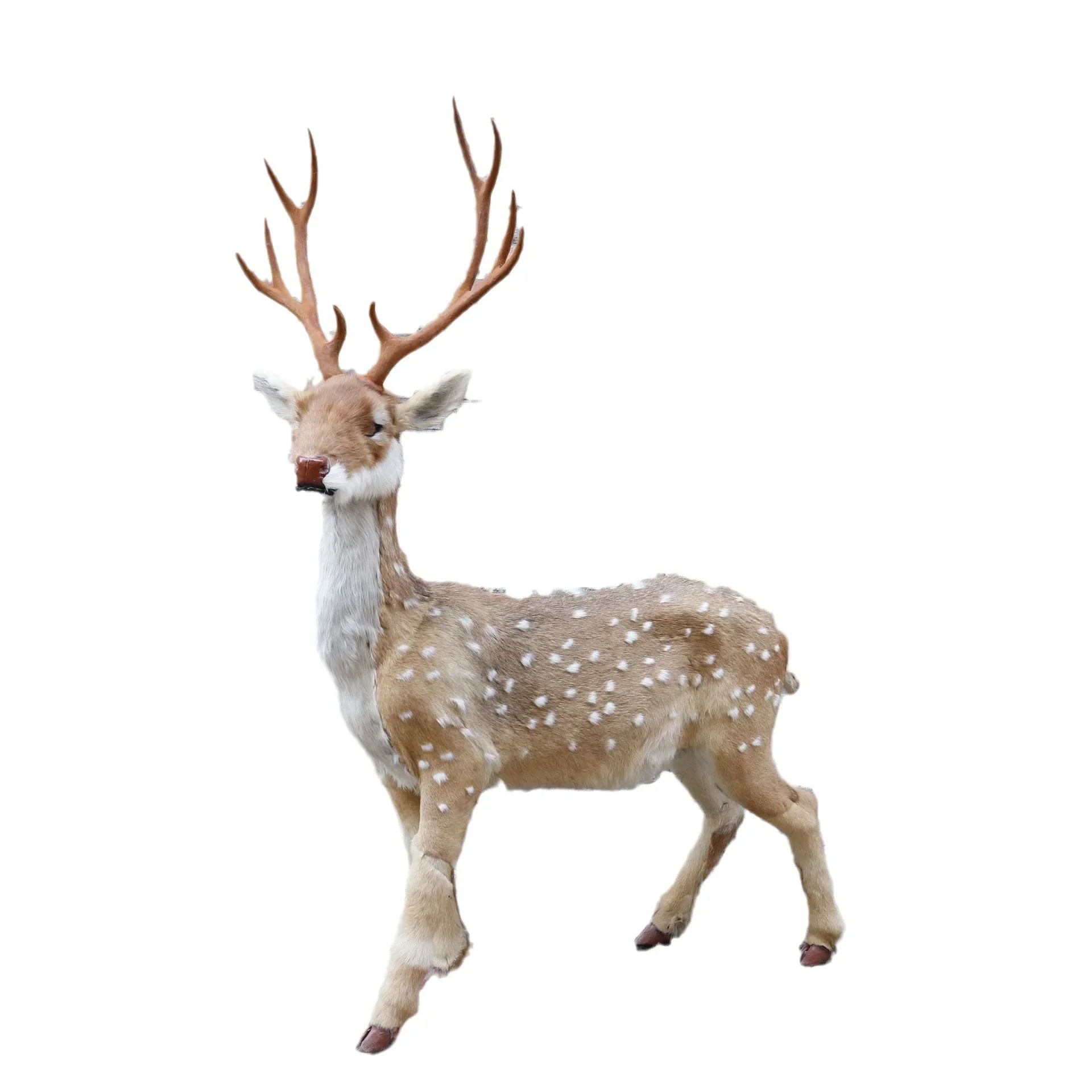 2024 Large Plush Artificial Sika Deer Christmas Reindeer Ornaments Luxury Home Outdoor Tree Decorations for Gifts Made Plastic