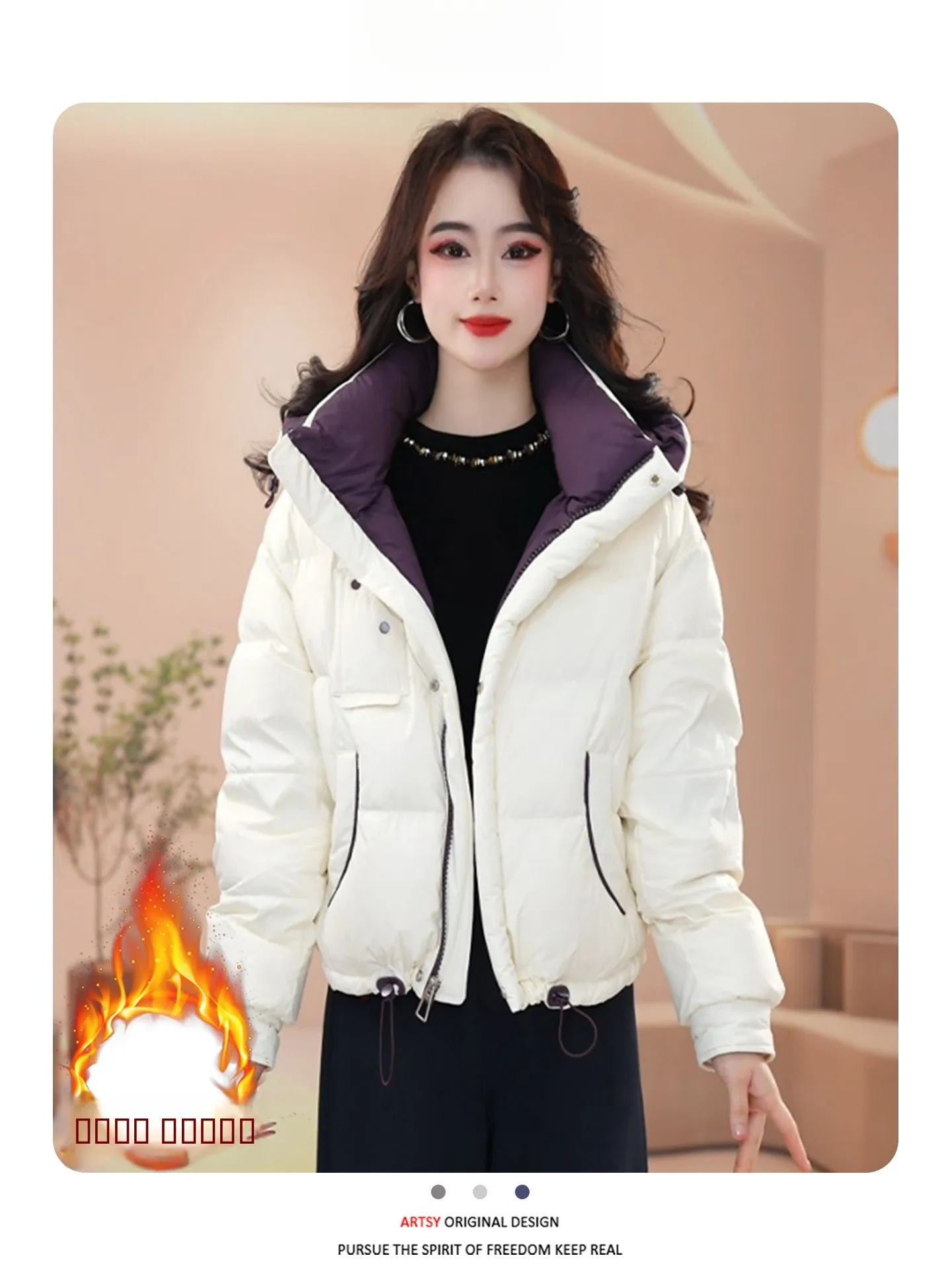 

Повседневная утепленная куртка из хлопка для женщин, модная верхняя одежда, универсальная, зимняя, новинка, легкий пуховик