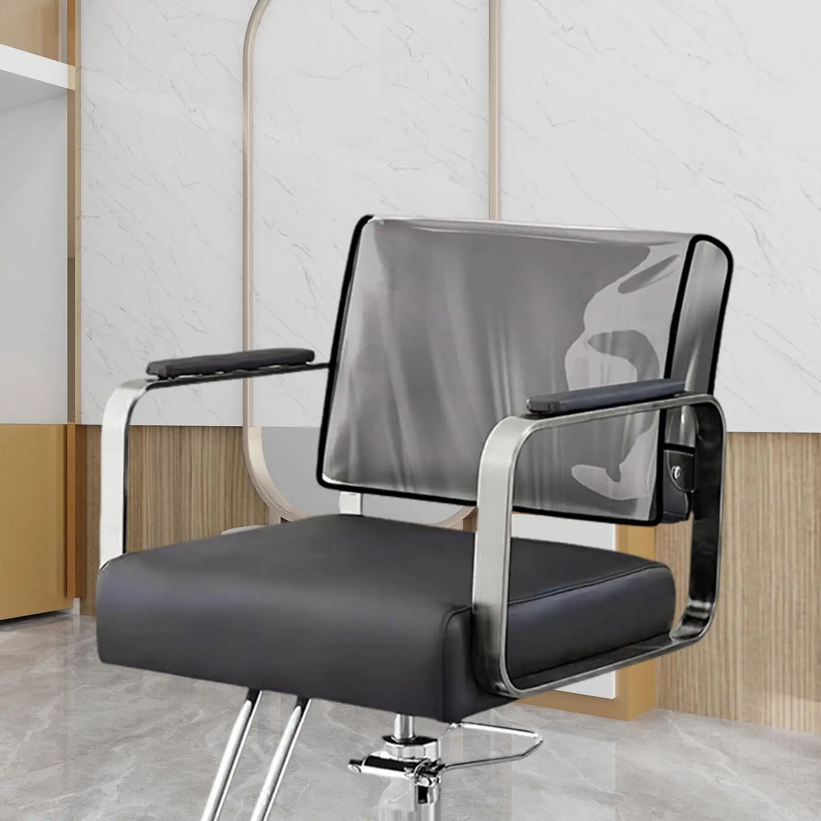 Waterproof Salon Chair Cover PVC Protective Backrest Shield Hairdressing Chair Slip-on Clear Protector for Hair Salon Spa