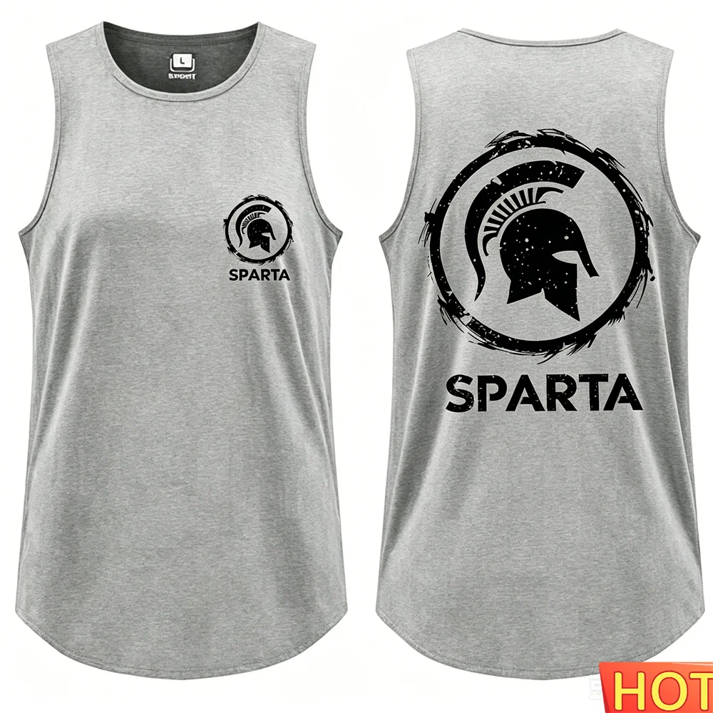 Spartan Helmet Men's sleeveless T-shirt summer men's t-shirts and tank tops Athletic Streetwear fitness vest Muscle Tee Gym vest