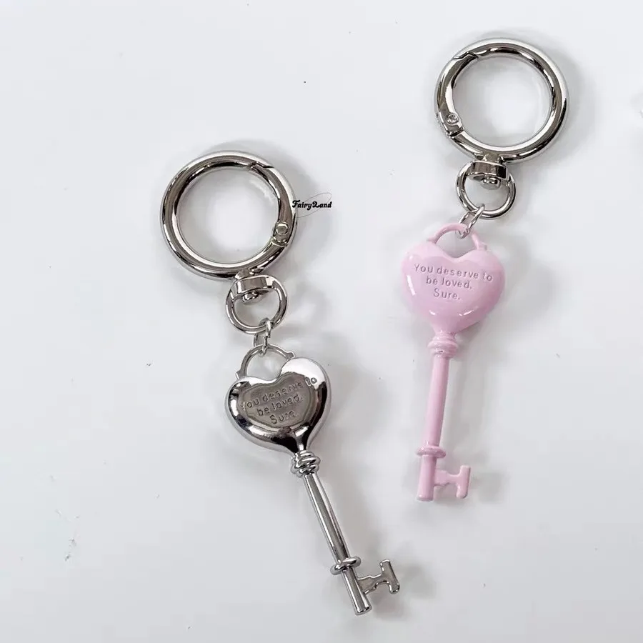 Romance Heart Keychain For Keys Gift Alloy Material Sturdy Decorative Key Ring Pendant Accessory For Loved Ones