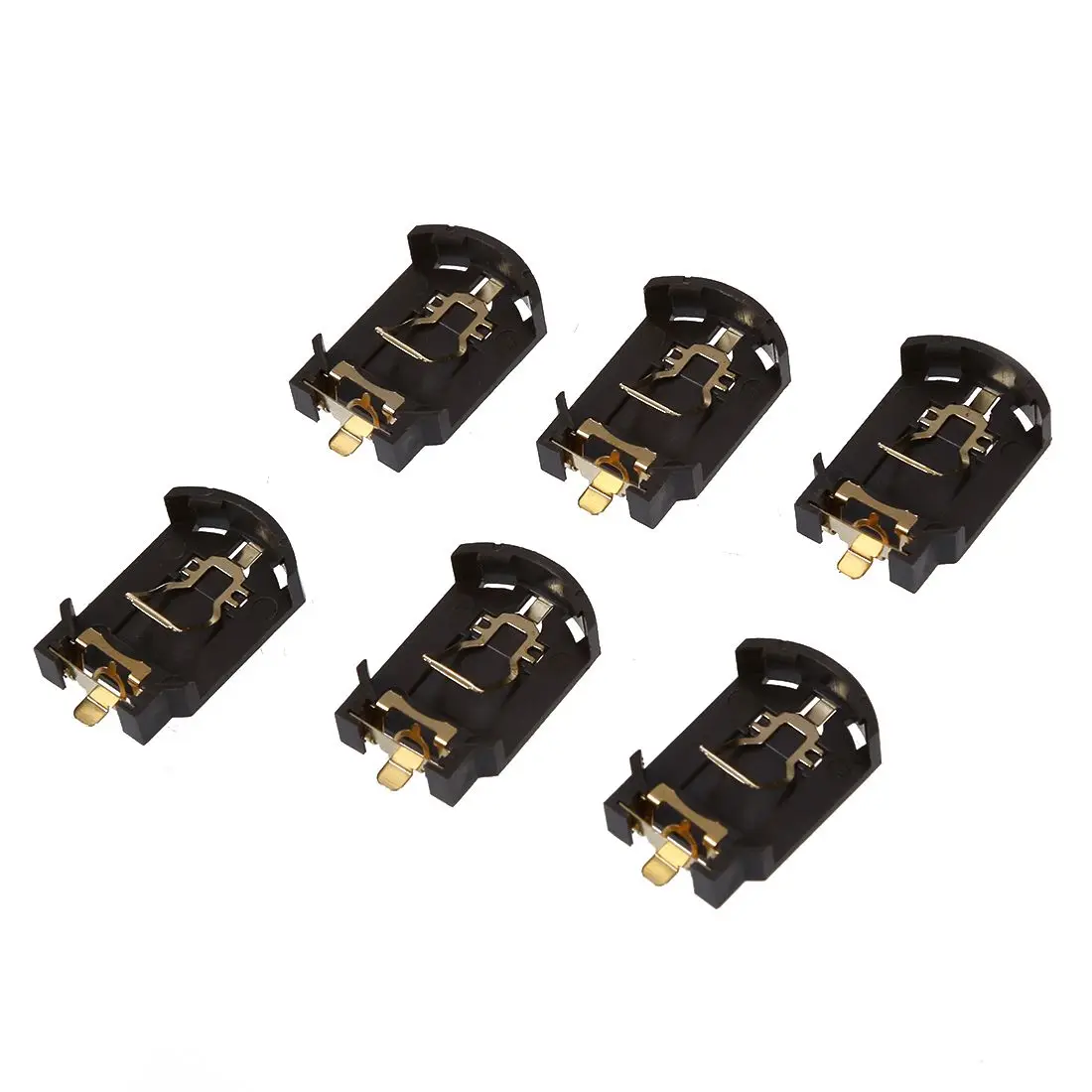 6PCS Brown Plastic Housing CR2032 Button Cell Battery Socket Holder Case-DTB3