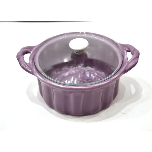 Evvehediyelikeşya Purple Cookware Oven Mould 18 cm Diameter 6 cm Size