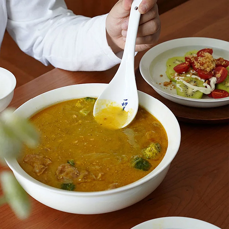 

New Chinese Style Guochaofeng Solid Color Soup Bowl Restaurant Large Basin Boiled Fish Bowl Commercial Ceramic Tableware