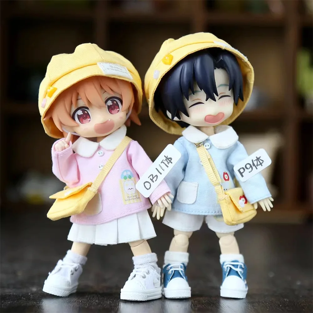 

Snail 1/12 12 Points OB11 Doll Clothes Kindergarten Uniform Hat Top Shorts Skirt Bag Set Model Ashi 2.0 P9 Bjd Body In Stock
