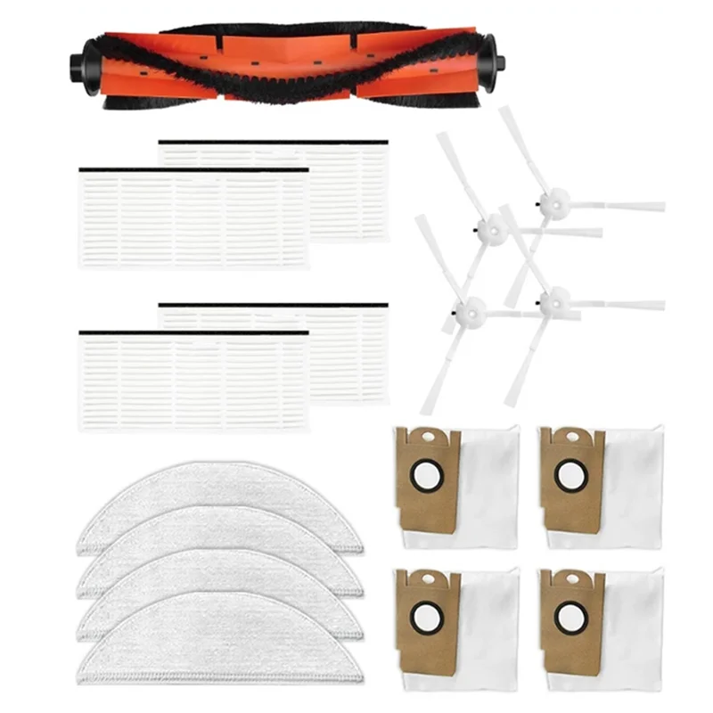 อะไหล่เปลี่ยนหุ่นยนต์ดูดฝุ่นสำหรับ Xiaomi lydsto R1อะไหล่แปรงหลักด้านข้างแผ่นกรอง HEPA ถุงเก็บฝุ่น