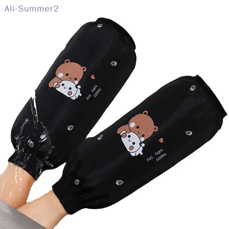 1 زوج من غطاء الأكمام المضاد للحشف مقاوم للماء نمط الكرتون القذرة مقاومة واقية الكفة تصميم الأوساخ واقية أكمام اليد #5