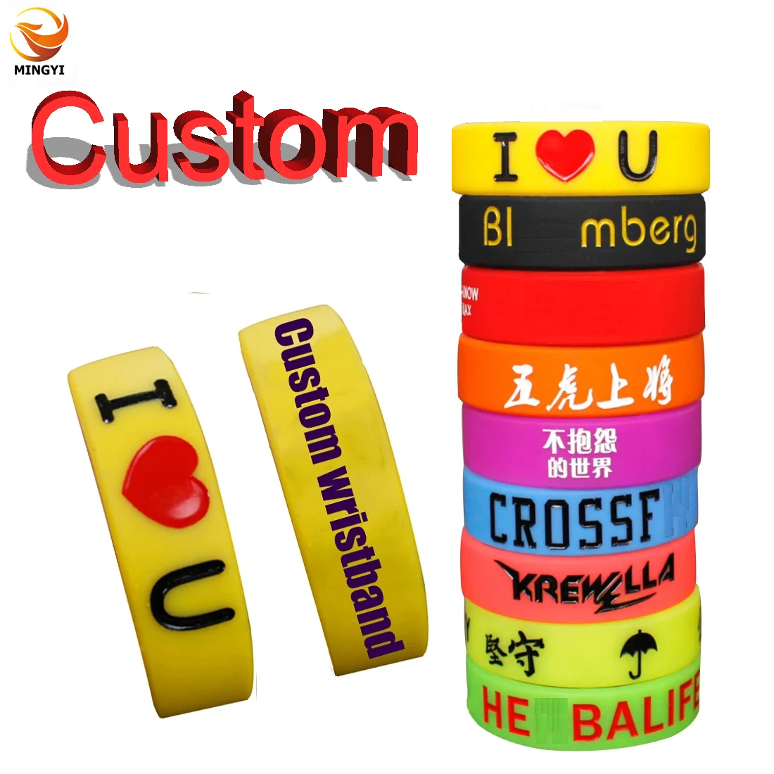 1 Piece Widened Customized Bracelet 20mm Width Custom Wristband Silicone Armband Personalized Water Bottle Name Bands