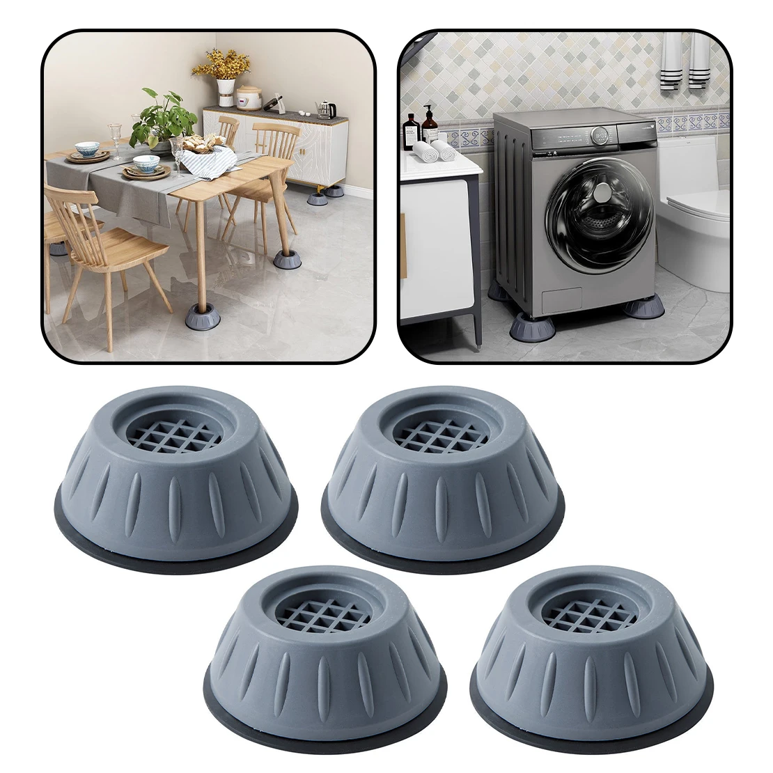 Universal Size 4Pcs Anti Vibration Washing Machine Support Anti-Slip Feet Base Pads Mat Shock Noise Cancelling Protect floor