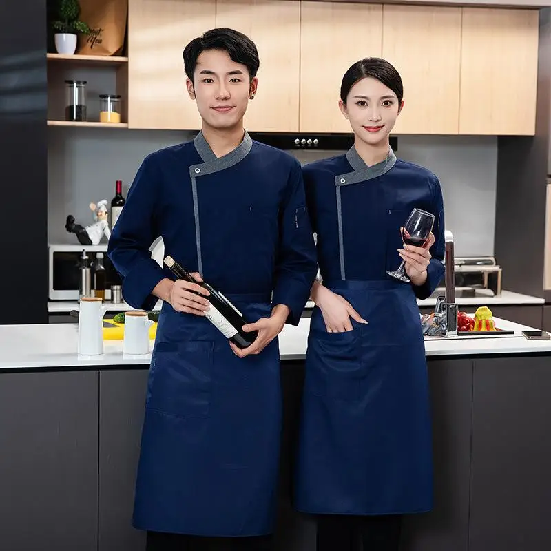 Catering Chef Jacket Workwear Men Women Long Sleeved Personalized Customization LOGO Hotel Kitchen Cooking Baking Uniform Top
