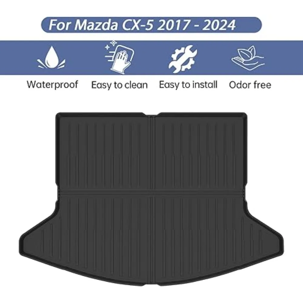 Car Custom Cargo Liner All Weather Waterproof TPO Rubber Trunk Mat for Mazda CX-5 2017 2018 2019 2020 2021 2022 2023 2024