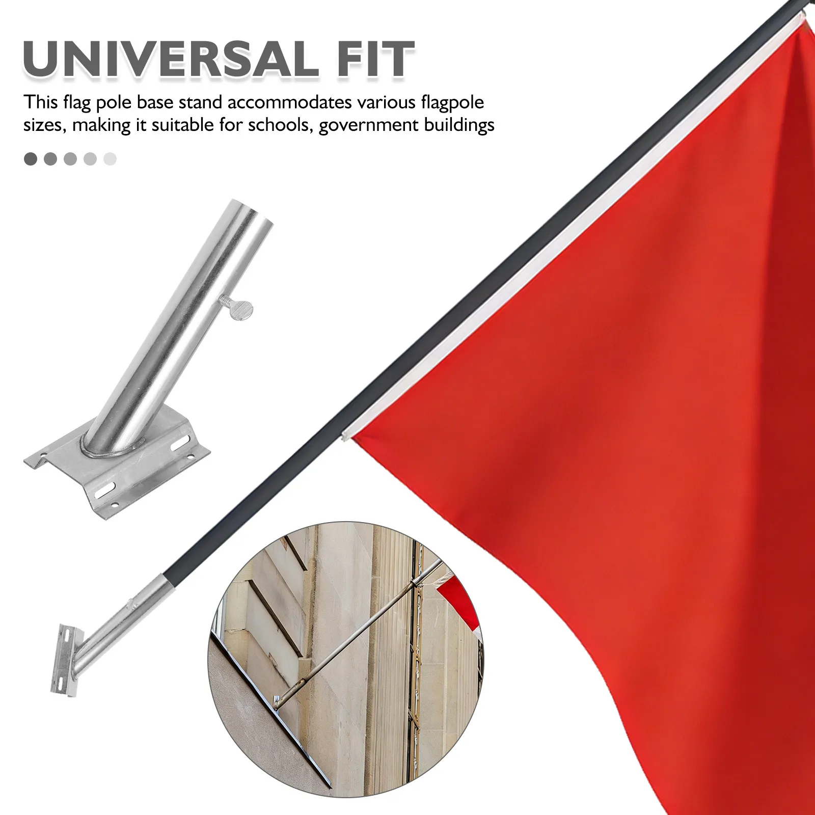 Flag Pole Holder Stainless Steel Heavy Duty Flagpole Mounting Bracket Outdoor Wall Mount Flag Pole Base for House Decoration