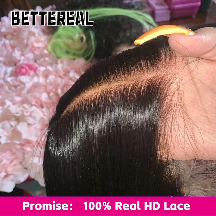 

Bettereal 13x4/13x6 Real HD Lace Frontal Closure Only Straight Body Wave 100% Human Hair 2x6 5x5 6x6 HD Lace Closure Pre Plucked