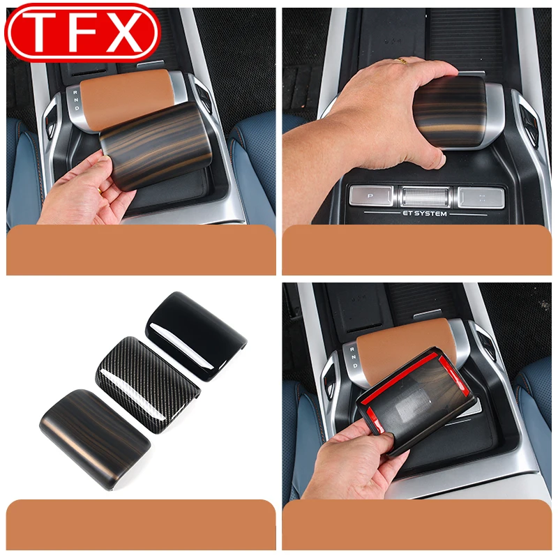 For Changan Deepal G318 2024 2025 Car Styling ABS Gear Head Gear Lever Cover Color Change Suede Carbon Fiber Pattern Accessories