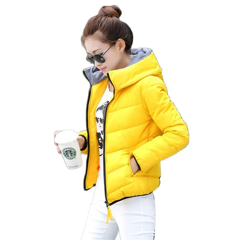 Women\'s Short  Down Cotton Jacket 2022 Winter Coat Female Slim Cotton Padded Parkas Autumn Winter Hooded Student Padded Jacket