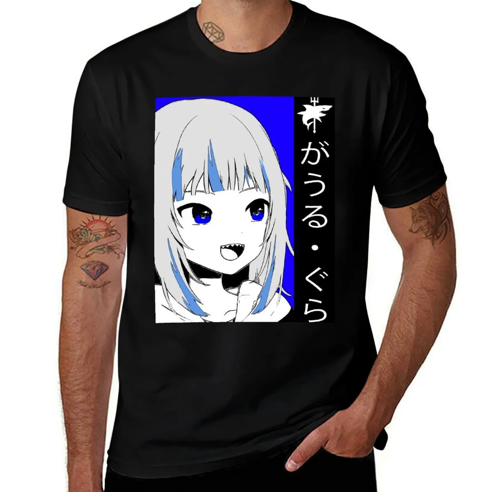 Hololive EN Gawr Gura T-Shirt cotton t shirt man T-Shirt
