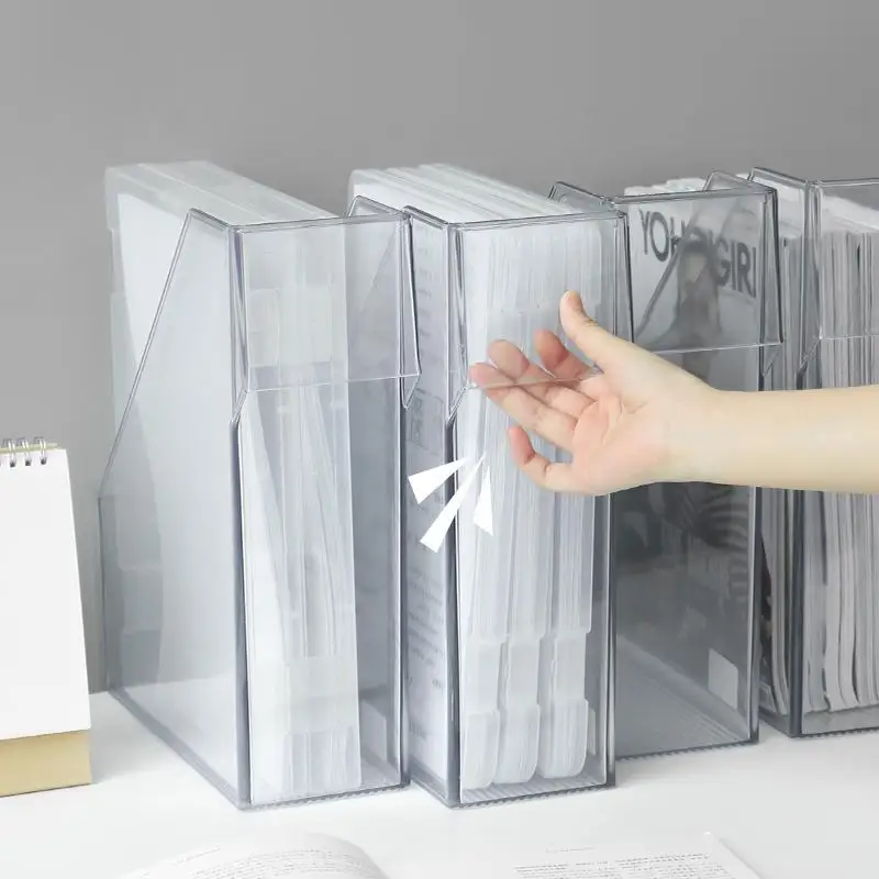 

Новые удобные прозрачные акриловые подставки для книг с одним отделением, органайзер для документов формата А4, настольная подставка для книг, настольная полка для сортировки, принадлежности для учебы