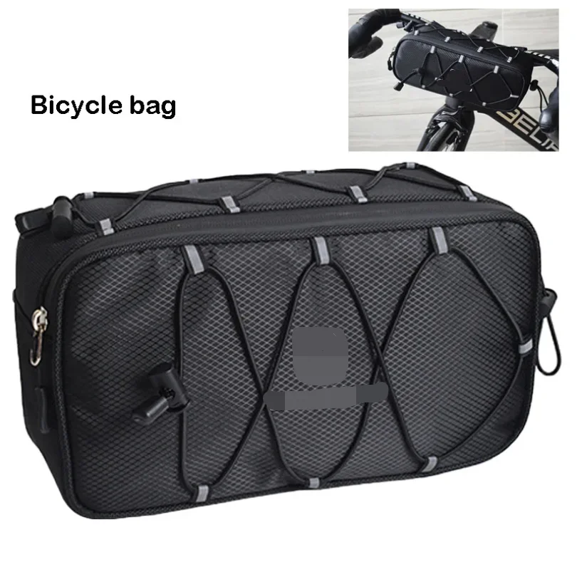 

2.1/4.3L Bicycle Handlebar Bag Large Capacity Storage Front Tube Bag Basket Pack Cycling Accessories for MTB Foldable Bike