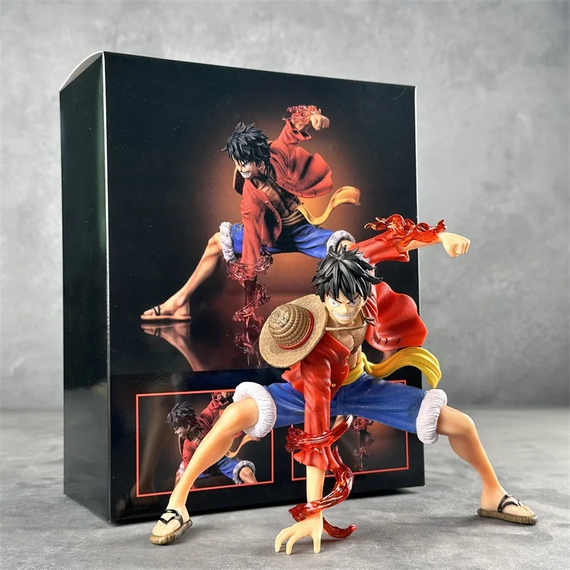 One Piece Anime Action Figure para crianças, Luffy, estilo de batalha, estatueta, brinquedo de coleção, boneca desktop, ornamento, desenhos animados, 17cm