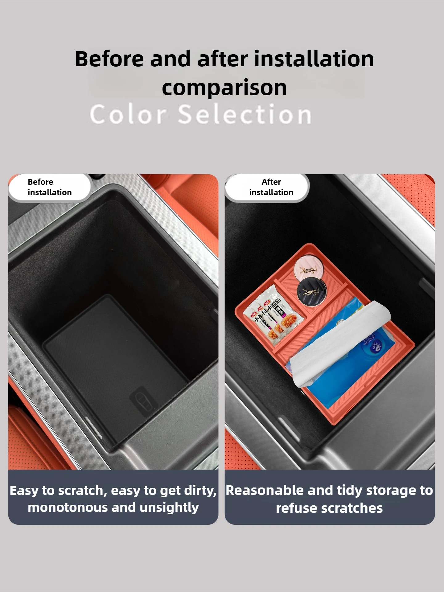 

for BYD Sealion 8 Tang L DM/EV Car Center Console Armrest Box Silicone Storage Box Partition storage Organizer Box Accessories