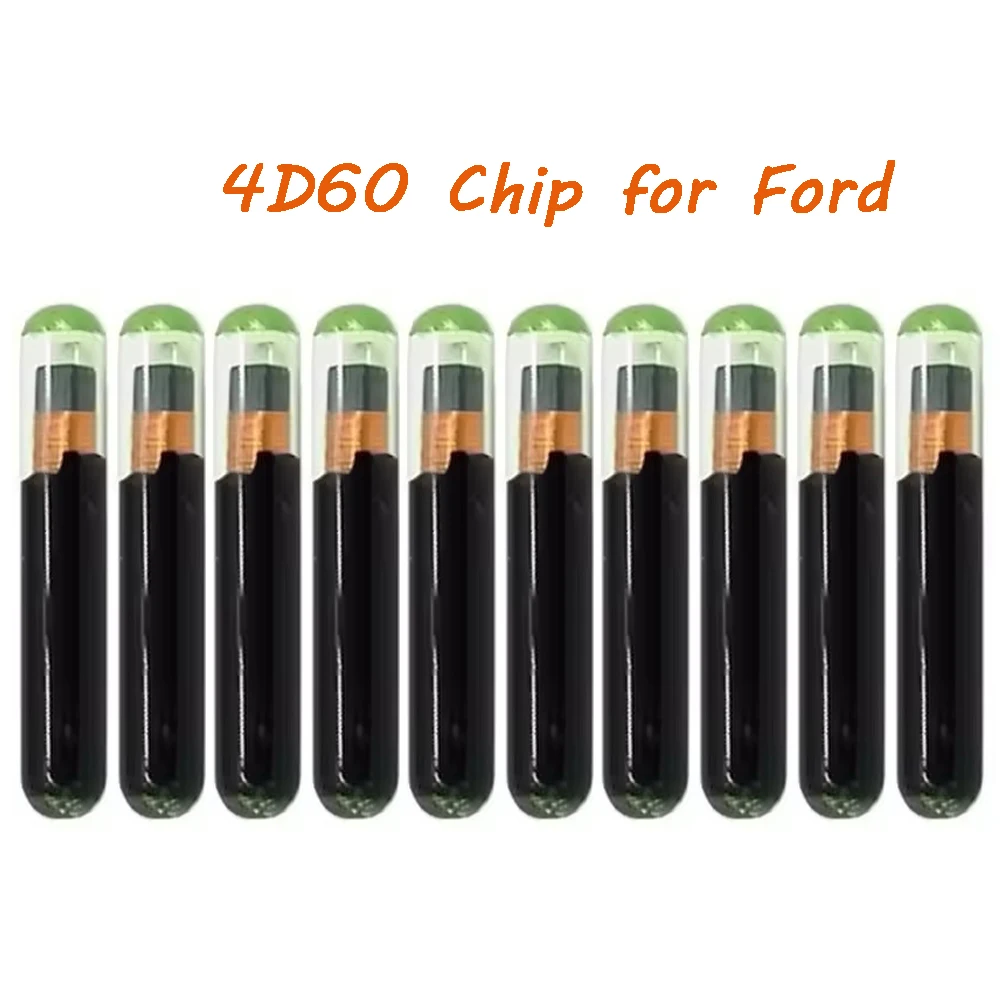 

KEYECU 10 шт., автомобильный пустой чип для ключей 4D60, стеклянный чип-транспондер для Ford Connect Fiesta Focus Ka Mondeo ID 4D 60