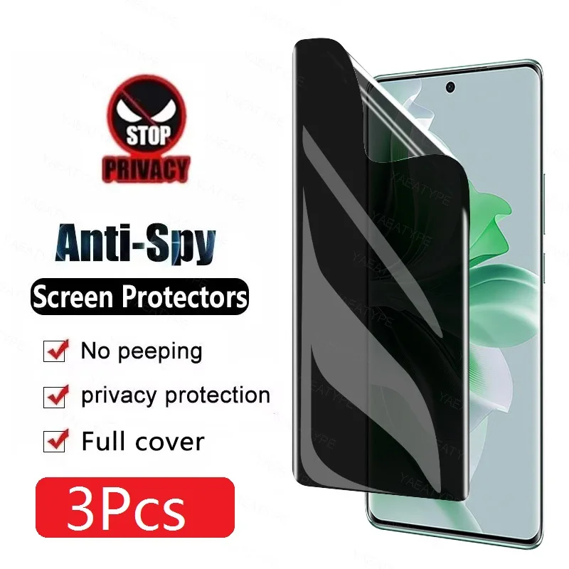 3Pcs Privacy Hydrogel Film For OPPO A80 A79 A76 A73 A60 A53S A53 5G A40 A33 A32 A31 Screen Protector