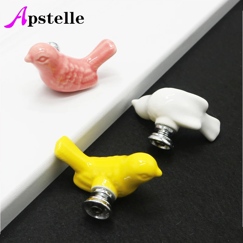 Apstelle-السيراميك السلام حمامة درج المقابض ، ثلاثية الأبعاد الكرتون الطيور خزانة ، مقابض خزانة ، الجدة والإبداعية ، مقابض الأثاث الموضة