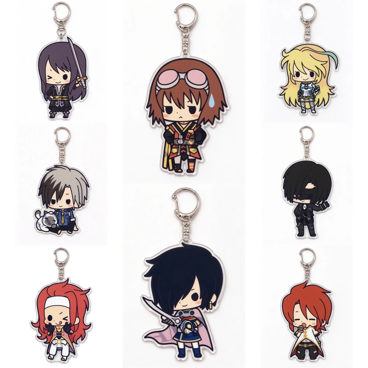 Tales of Series Yuri Leon Luke Acrylic Keychain 6cm Cute Chibi Pendant Charm Keyring Bag Accessories Anime Ornament Collection G