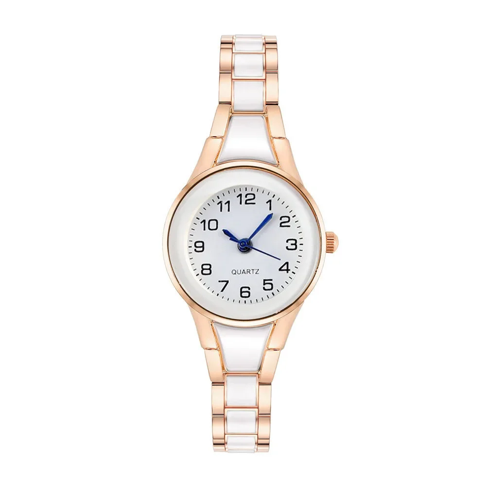 Fashion Women Digital Wristwatch Blue Needle Diamond Imitation Ceramic Female Student Quartz Watch Montre Femme Reloj De Mujer