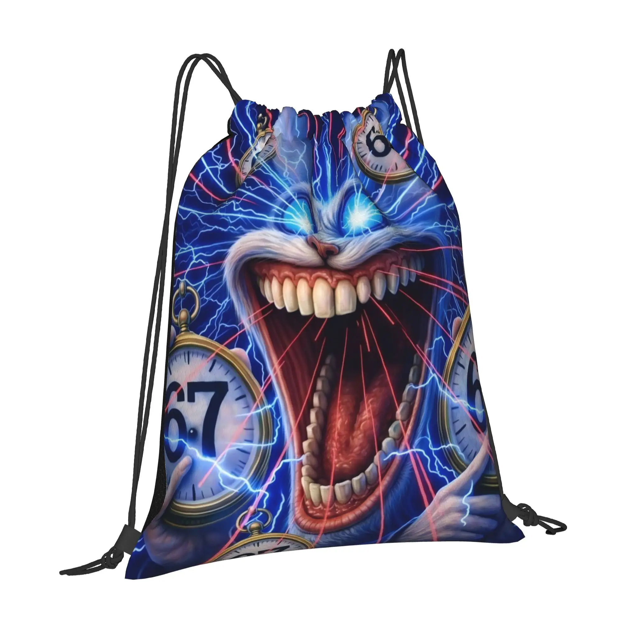 six seven 67 67 Multi-function Pocket Men Women Storage Backpack Teenager Travel Bag Print Drawstring Bags