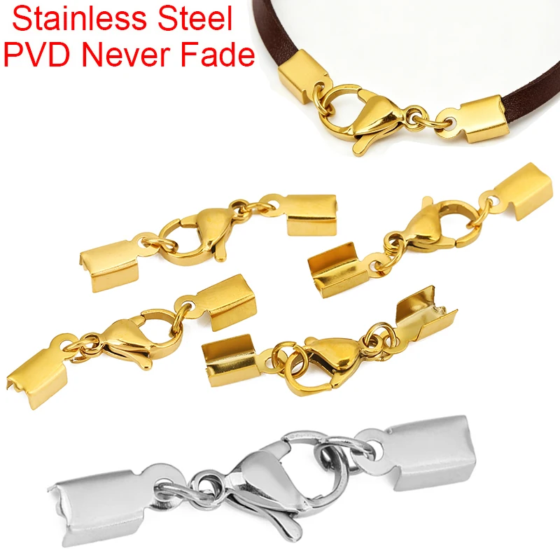 10pcs Stainless Steel Lobster Clasps Hooks For 3mm Cord Neck