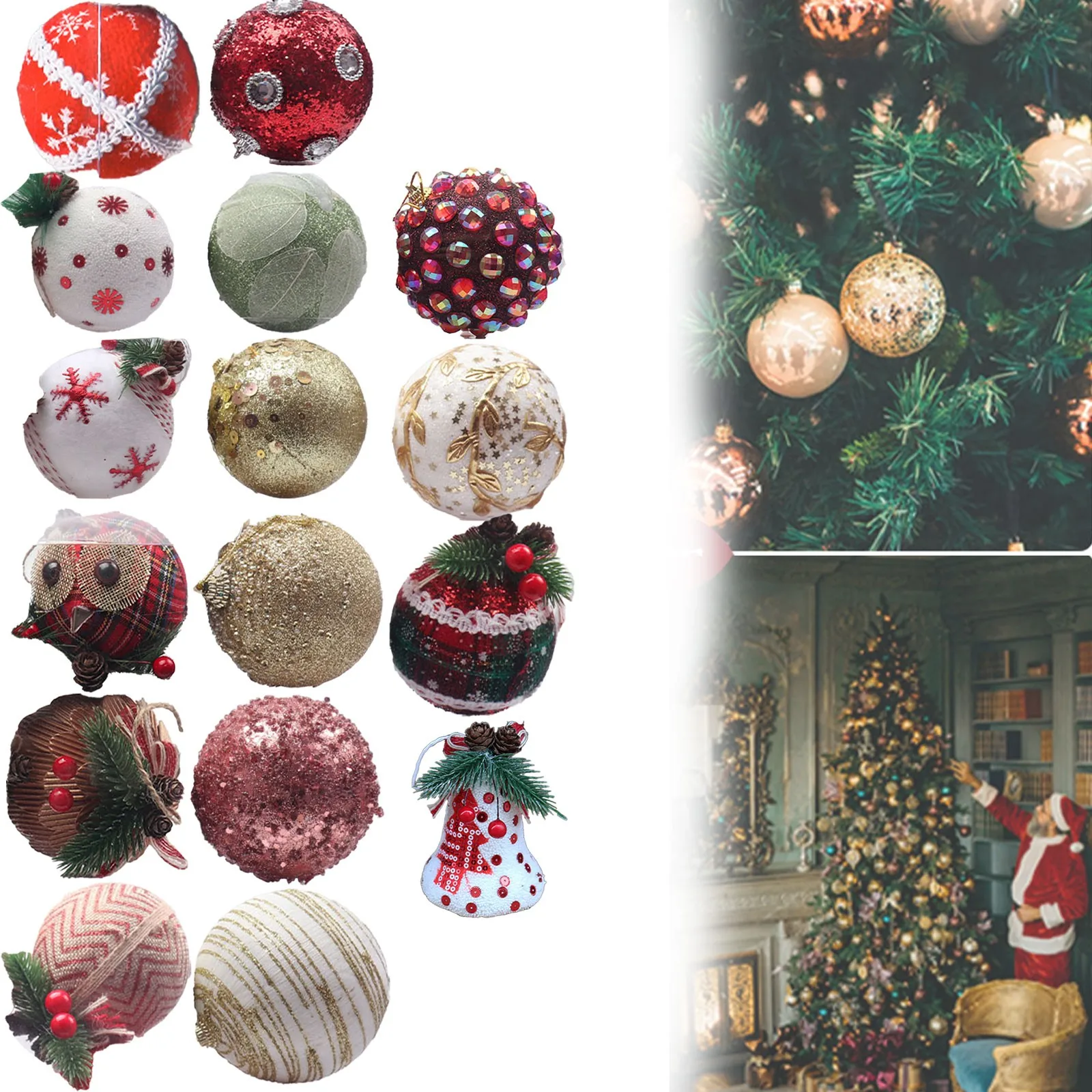 3/6/9PCS Xmas Tree Christmas Balls Ornament Shatterproof Large Ball Pendant Xmas Hanging Decor For Holiday & Party Decorations