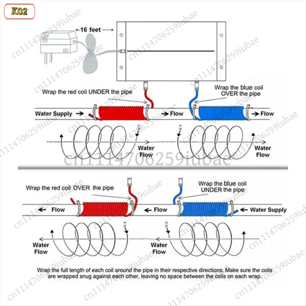 LK Electronic Water Descaler System Reduces Limescale Rust Minerals EU Plug Easy Installation, Replacement Parts