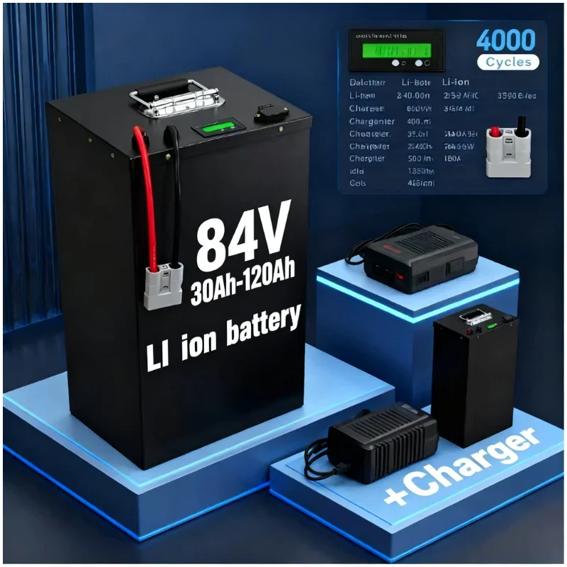 

84v 50Ah 30Ah 100Ah 60Ah 80Ah lithium ion battery BMS for 4000W 5000W inverter motorcycle golf cart + 10A charger.